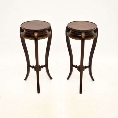 Pair of Antique French Mahogany Side Tables
