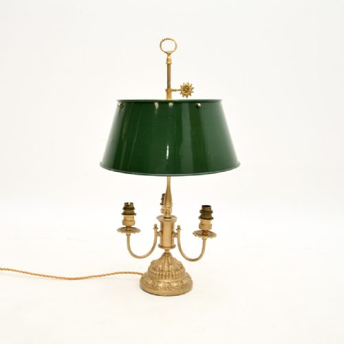 fig 1. Antique Gilt Metal and Tole Table Lamp
