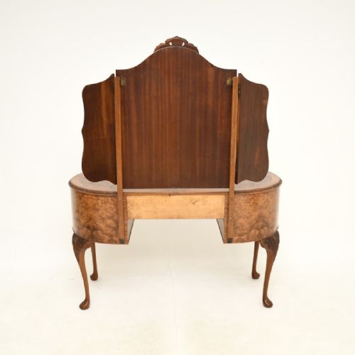fig 1. Antique Queen Anne Style Burr Walnut Dressing Table