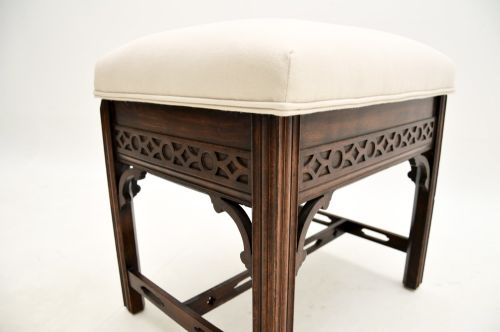 fig 1. Antique Mahogany Chippendale Style Piano Stool
