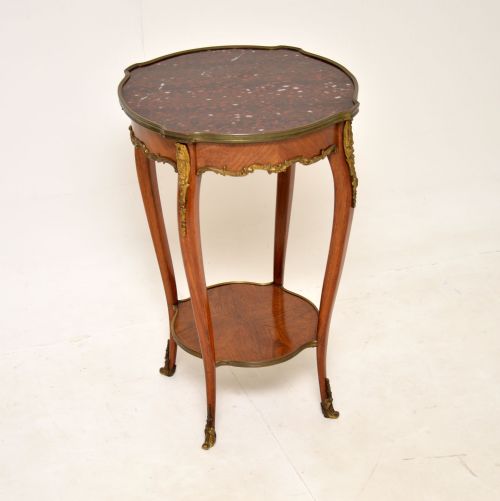 Antique French Marble Top Side Table
