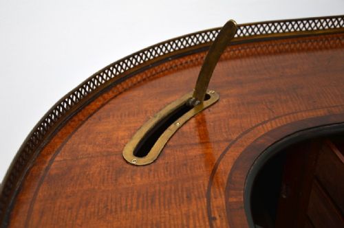 ANTIQUE INLAID MAHOGANY LEATHER TOP CARLTON HOUSE DESK - ADDITIONAL PHOTO 7