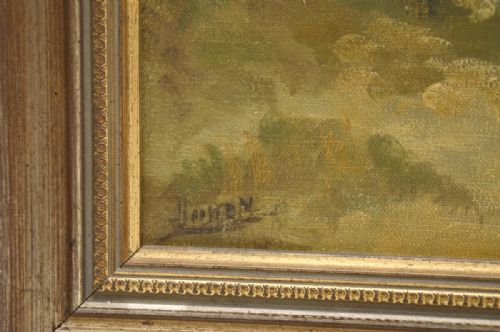 ANTIQUE LANDSCAPE OIL PAINTING - ADDITIONAL PHOTO 4