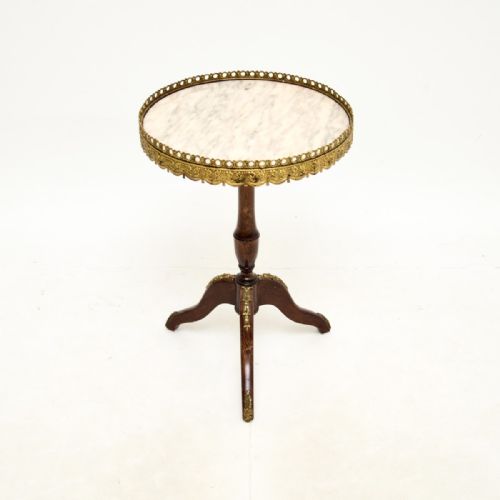 Antique French Marble Top Wine Table
