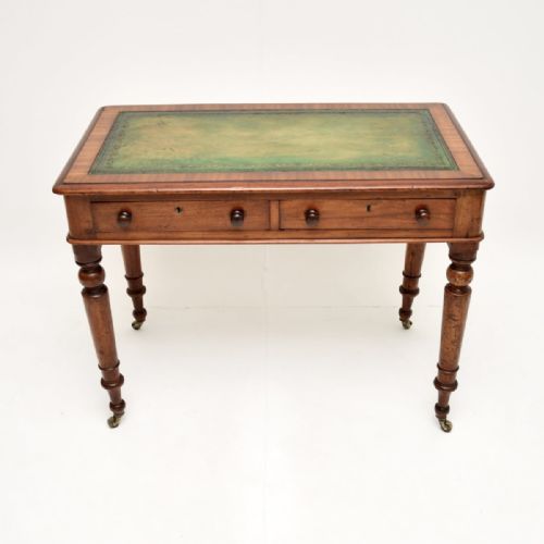 fig 1. Antique Victorian Mahogany Leather Top Writing Table
