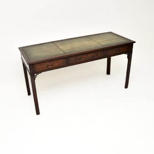 Antique Edwardian Mahogany Leather Top Desk
