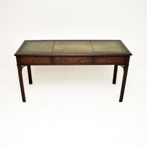 fig 1. Antique Edwardian Mahogany Leather Top Desk