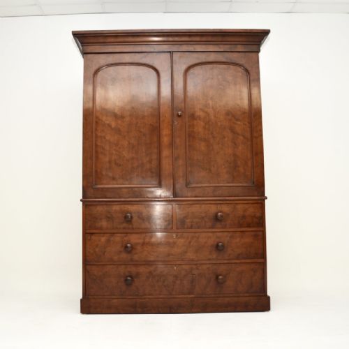 fig 1. Antique Victorian Satin Birch Linen Press by H. Mawer & Stephenson Ltd