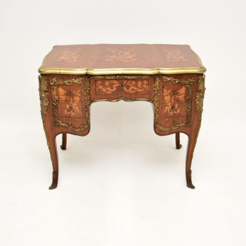 fig 1. Antique French Inlaid Marquetry Knee Hole Desk