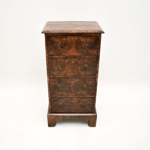 fig 1. Antique Burr Walnut Slim Chest of Drawers