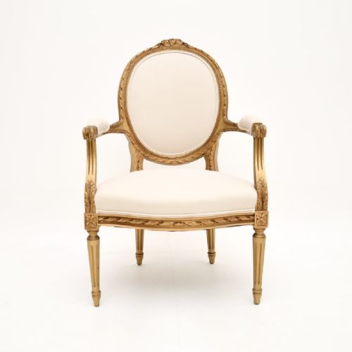 fig 1. Antique French Giltwood Salon Chair