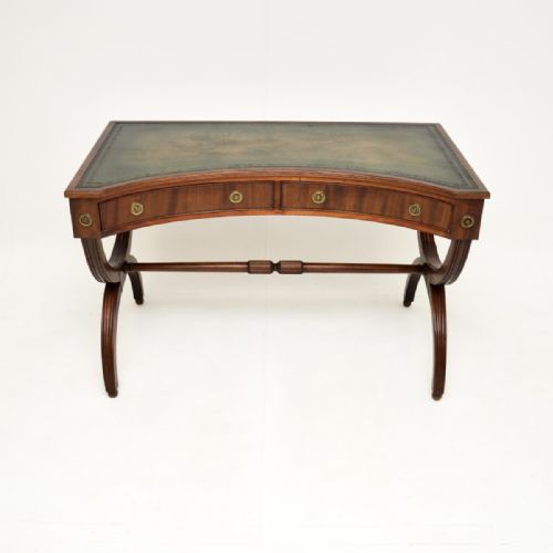 fig 1. Antique Mahogany Concave Leather Top Desk