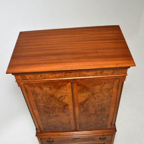 ANTIQUE BURR WALNUT CABINET ON CHEST - ADDITIONAL PHOTO 1