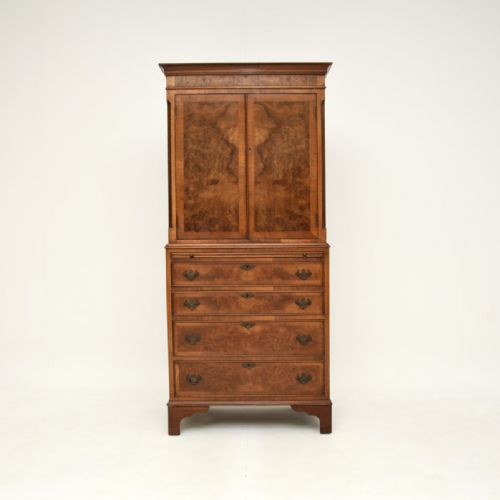 ANTIQUE BURR WALNUT CABINET ON CHEST - ADDITIONAL PHOTO 3