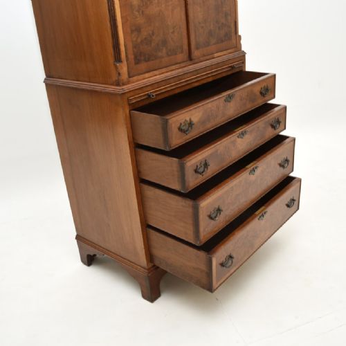 ANTIQUE BURR WALNUT CABINET ON CHEST - ADDITIONAL PHOTO 7
