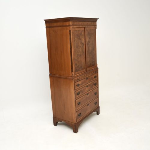 ANTIQUE BURR WALNUT CABINET ON CHEST - ADDITIONAL PHOTO 8