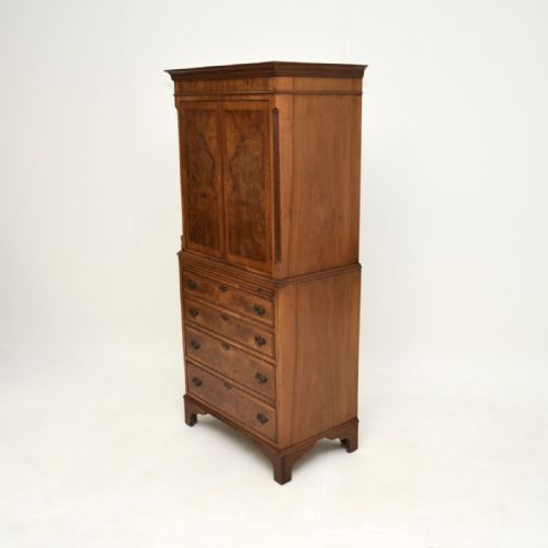 ANTIQUE BURR WALNUT CABINET ON CHEST - ADDITIONAL PHOTO 9