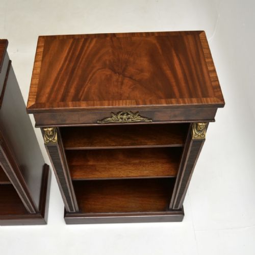 fig 1. Pair of Antique Mahogany Neoclassical Open Bookcases