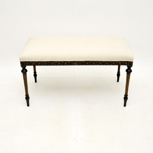fig 1. Antique Victorian Ebonised Stool / Bench
