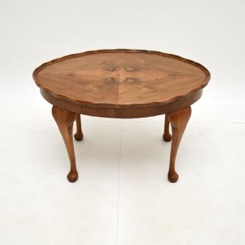 ANTIQUE FIGURED WALNUT PIE CRUST COFFEE TABLE - ADDITIONAL PHOTO 2