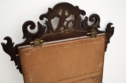 fig 1. Antique Georgian Period Inlaid Mahogany and Parcel Gilt Mirror
