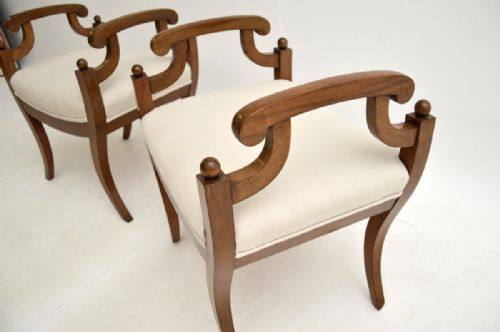 fig 1. Pair of Antique Swedish Satin Birch Biedermeier Stools