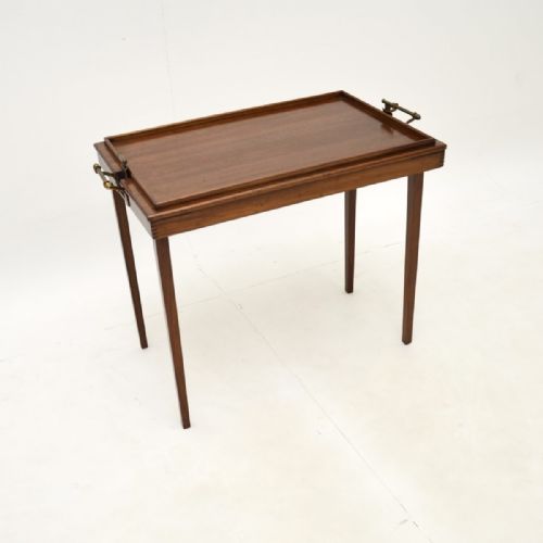 ANTIQUE EDWARDIAN MAHOGANY FOLDING TRAY TOP COFFEE TABLE