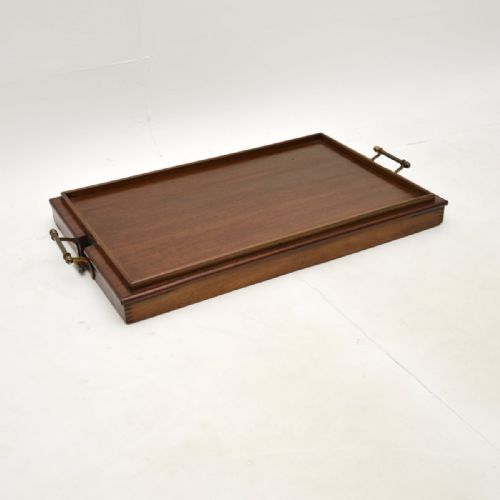 fig 1. Antique Edwardian Mahogany Folding Tray Top Coffee Table