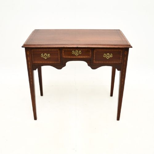 fig 1. Antique Georgian Period Inlaid Mahogany Lowboy Side Table