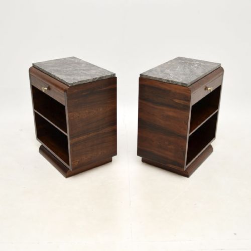 PAIR OF FRENCH ART DECO ROSEWOOD AND MARBLE BEDSIDE CABINETS - ADDITIONAL PHOTO 5