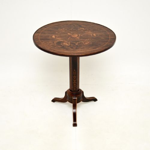 ANTIQUE VICTORIAN INLAID ROSEWOOD OCCASIONAL TABLE