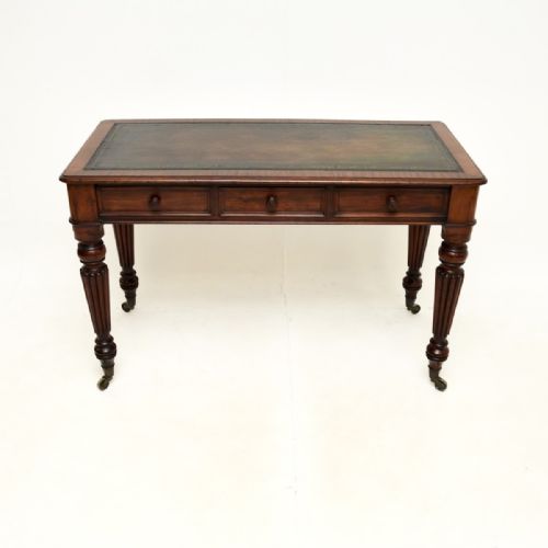 fig 1. Antique William IV Mahogany Leather Top Writing Table