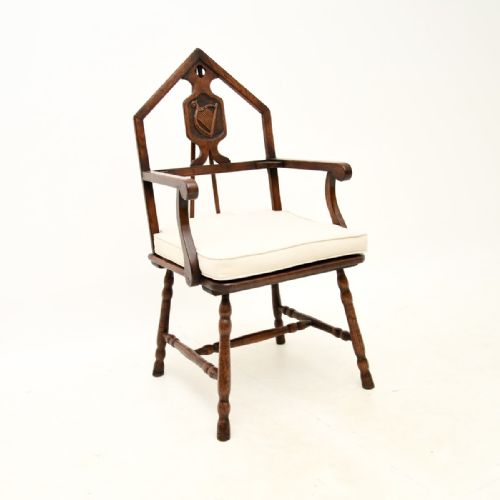 fig 1. Set of Six Antique Victorian Oak Masonic Dining Chairs