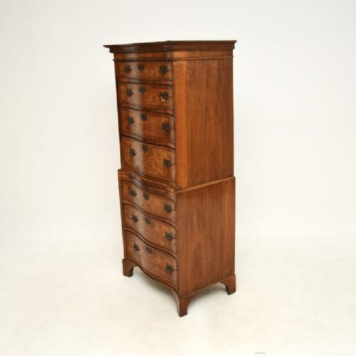 fig 1. Antique Burr Walnut Chest on Chest of Drawers