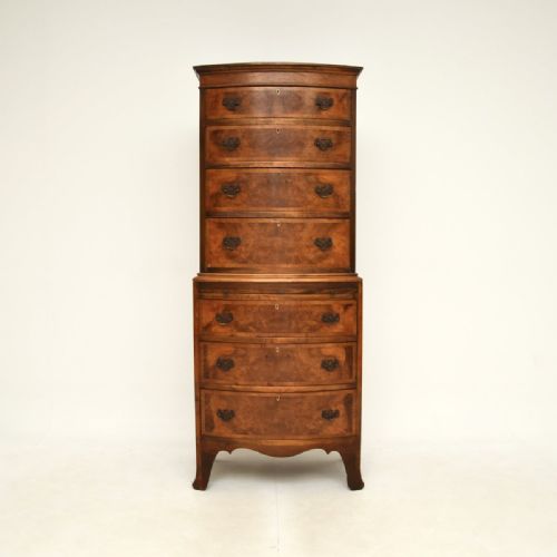 fig 1. Antique Burr Walnut Chest on Chest of Drawers