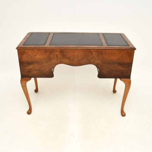 fig 1. Antique Burr Walnut Leather Top Desk