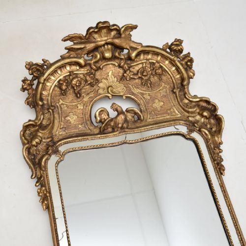 fig 1. Antique Swedish Gustavian Gilt Wood Mirror