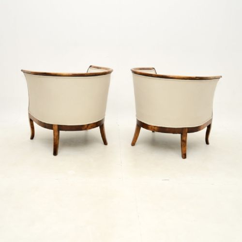 fig 1. Pair of Antique Swedish Satin Birch Armchairs
