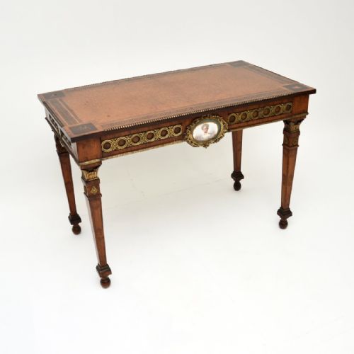 fig 1. Antique French Inlaid Walnut Ormolu Mounted Writing Table