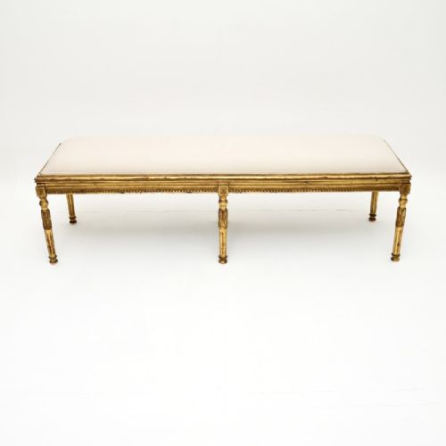 fig 1. Antique French Carved Gilt Wood Stool
