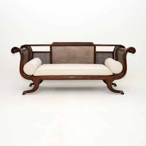 fig 1. Antique Regency Period Caned Mahogany Sofa
