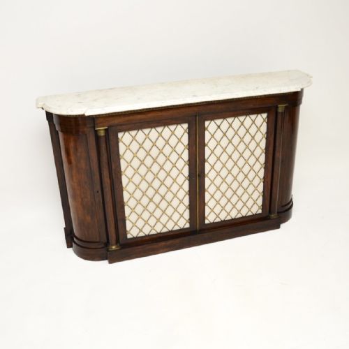 Antique Regency Period Marble Top Rosewood Sideboard
