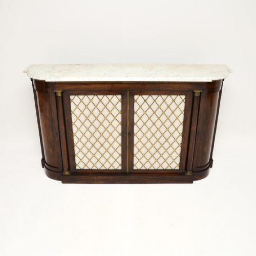 fig 1. Antique Regency Period Marble Top Rosewood Sideboard