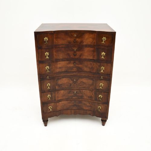 fig 1. Antique Figured Walnut Chest of Drawers
