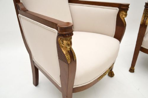 PAIR OF ANTIQUE SWEDISH NEOCLASSICAL MAHOGANY ARMCHAIRS - ADDITIONAL PHOTO 3