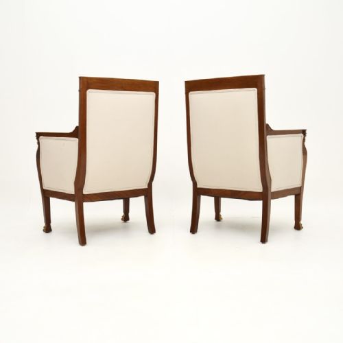 PAIR OF ANTIQUE SWEDISH NEOCLASSICAL MAHOGANY ARMCHAIRS - ADDITIONAL PHOTO 8