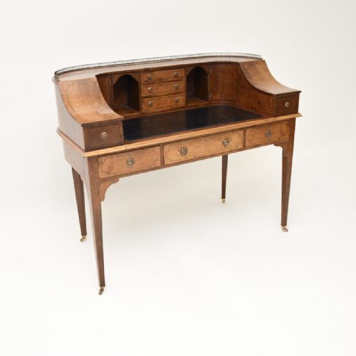 Antique Burr Walnut Carlton House Desk
