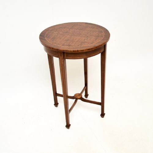 Antique Edwardian Inlaid Parquetry Occasional Side Table
