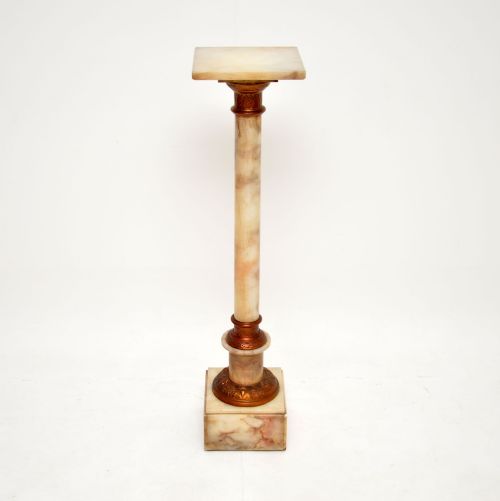 Antique Onyx and Brass Column
