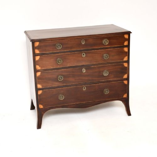 Antique Georgian Period Inlaid Mahogany Chest of Drawers

